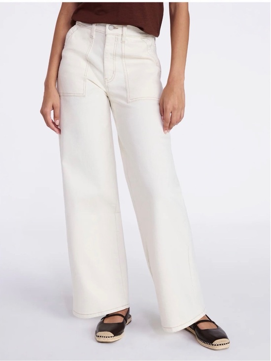 Time and Tru Denim - Time and Tru Cream Wide-Leg Women's Jeans